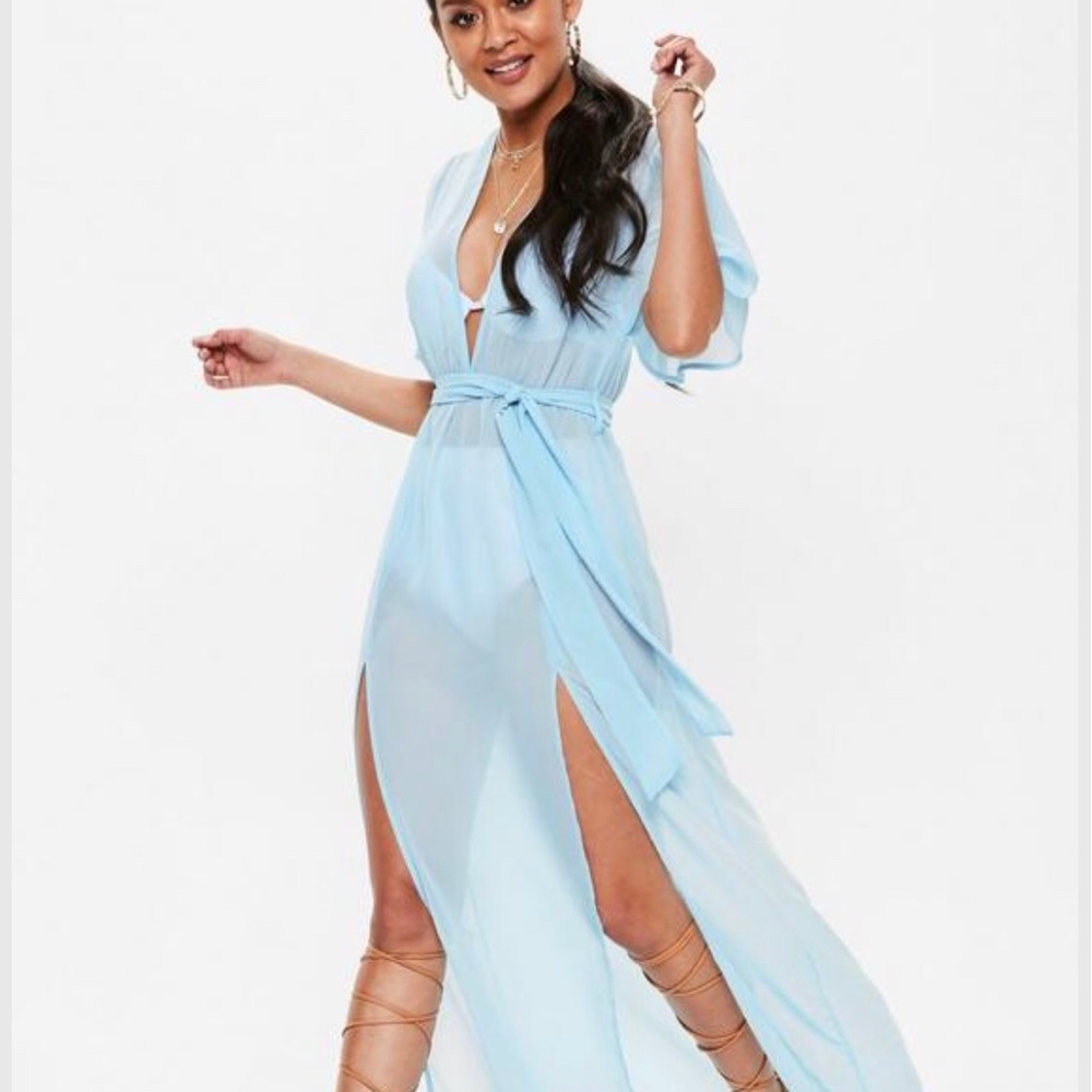 Kimono maxi cover up dress